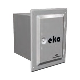 Edelstahltür mit Schiebestutzen 200 mm, 150x300 mm - einwandig - eka edelstahlkamine complex E
