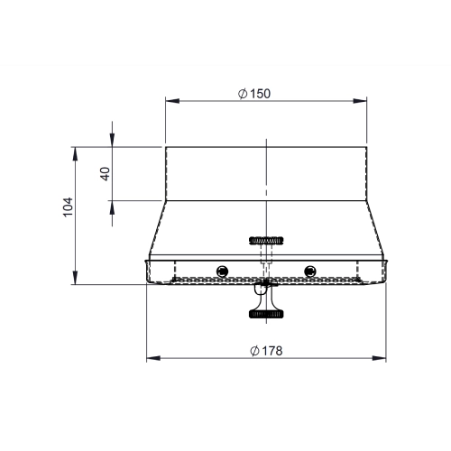 Zugbegrenzer aus Edelstahl Ø 150 mm zur Montage auf FU0636 - Tecnovis TEC-EW-Classic