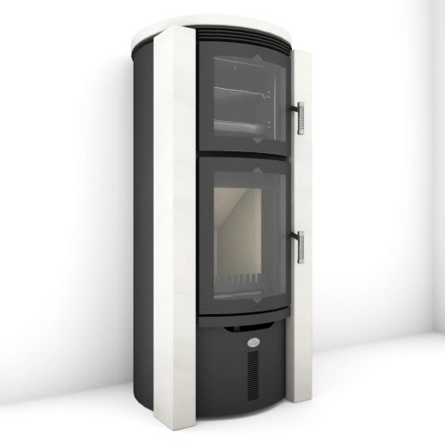 Kaminofen Max Blank AZZURRO BF 7kW Speicherofen mit Backfach