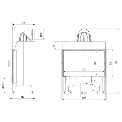 Kratki Nadia 12 Kamineinsatz 12 kW