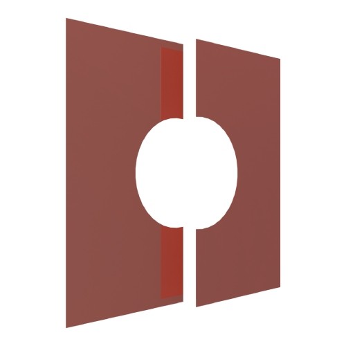 Wand-/ Deckenblende, zweiteilig 0° aus Kupfer für Tecnovis TEC-DW-Classic Wand-/ Deckenblende, zweiteilig 0° aus Kupfer für Tecnovis TEC-DW-Classic