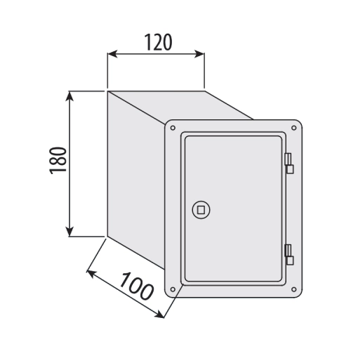 Edelstahltür mit Putzrahmen 100 mm, 120x180 mm - einwandig - eka edelstahlkamine complex E