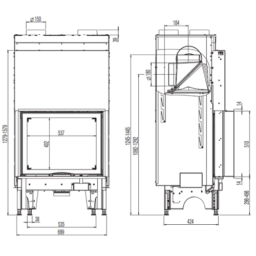 Austroflamm 65S 2.0 Kamineinsatz 8 kW Schiebetür