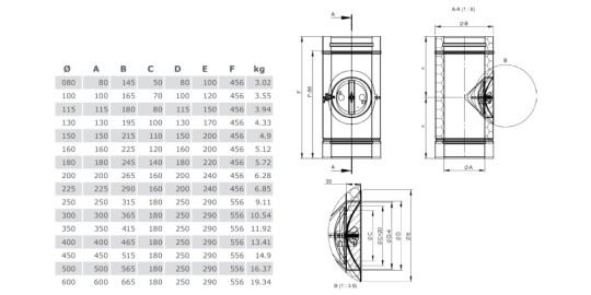 Längenelement mit Revision (mit Innen- und Außendeckel) - doppelwandig - Tecnovis TEC-DW-Classic