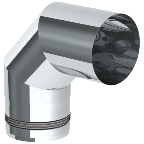 Pelletofenrohr - Winkel 90° starr - unlackiert - Tecnovis TEC-Pellet