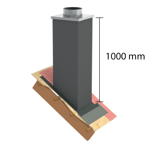 Kaminverkleidung Stülpkopf Furado L=1000 mm "Lackiert" - Tecnovis TEC-LS-A