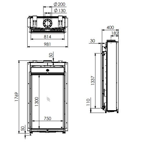 DRU Maestro 75 Tall RCH Gaskamin