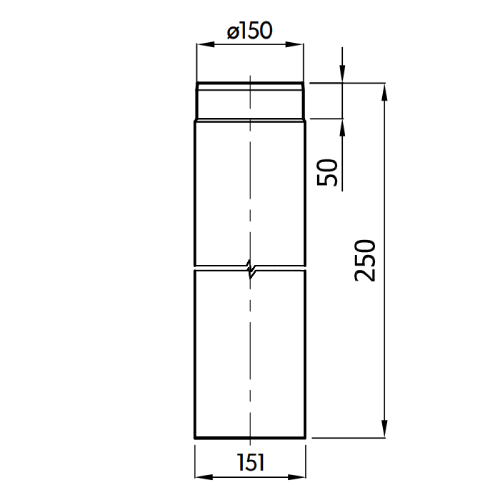 Ofenrohr - Anschluss-Set 150 mm - Kamineinsatz-Kaminbausatz - schwarz - Reuter Ferrum