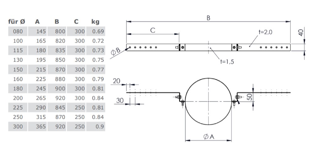 Sparrenhalterung light, Altkupfer lackiert für Tecnovis TEC-DW-Classic