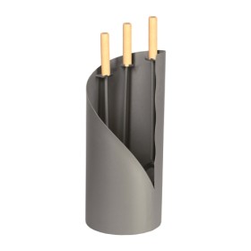 Lienbacher - Kaminbesteck 3-teilig, Anthrazit Kaminzubehör