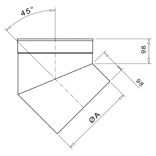 Winkel 45° - Tecnovis Wäscheabwurfschacht