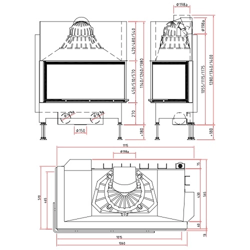 SCHMID Ekko R 100(45) h Kamineinsatz 9 kW Schiebetür (Glas 1-teilig)