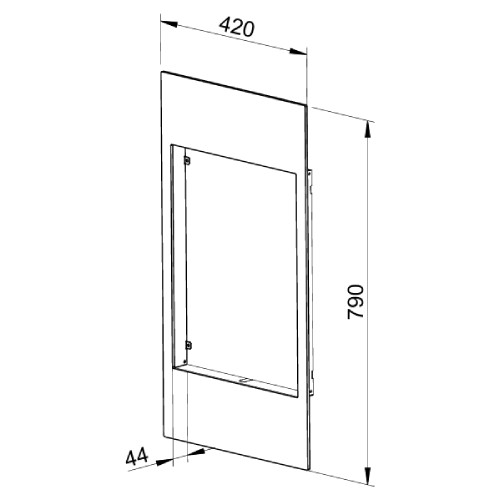 Leda - Stahl-Frontplatte für TURMA H75, 790x420 mm (6 mm), schwarz pulverbeschichtet Kaminzubehör