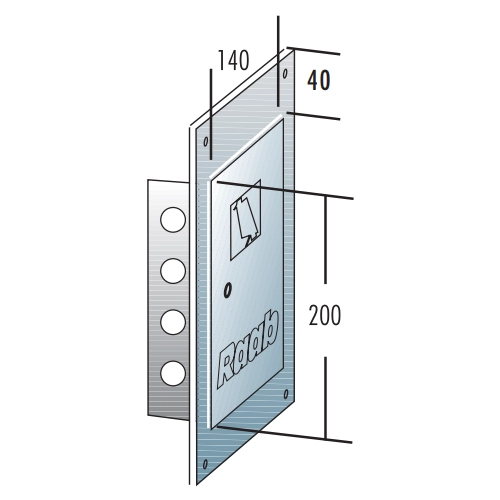 Kamintür 140 mm x 200 mm - einwandig - Raab EW-FU