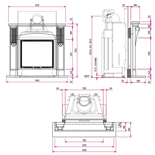 Camina N22 Kaminbausatz 9 kW Naturstein-Anlage