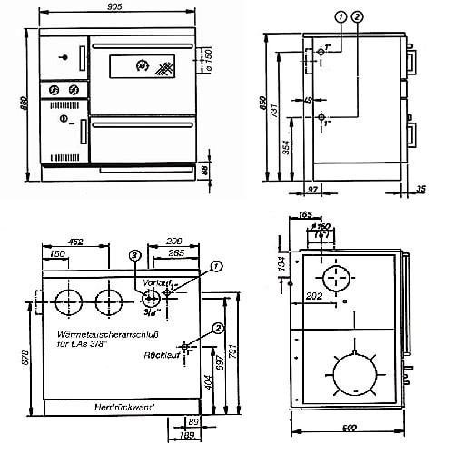 Wamsler K 148 Holzherd 23 kW wasserführend