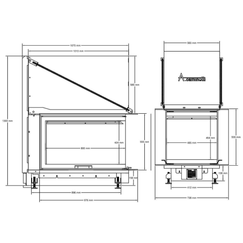 Kamineinsatz A Caminetti Crystal 3D Max 17 kW