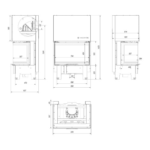 Kratki NBC 800/400 Kamineinsatz 10 kW Schiebetür