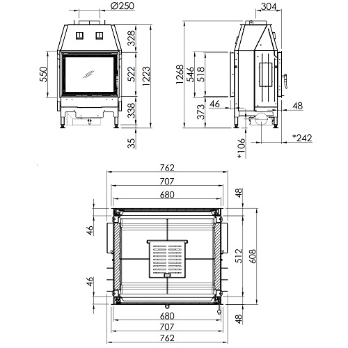 Spartherm Varia FD Kamineinsatz 11,6 kW raumluftunabhängig Dreh-/Drehtür Durchsicht