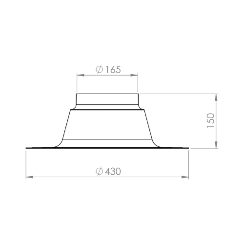 Flachdachdurchführung 0°, Ø150 mm - DRU LAS ES-I 150/100