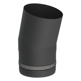Pelletofenrohr - Winkel 15° starr - schwarz lackiert - Tecnovis TEC-Pellet