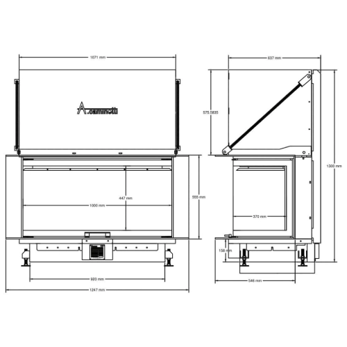 Kamineinsatz A caminetti Crystal 110 Max 18 kW