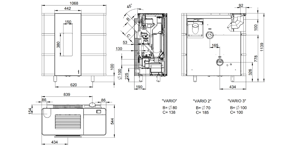 Wodtke ixpower e8 air+ Pelletofen 6 kW