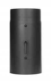 Ofenrohr FERRO1464 - Längenelement 300 mm schwarz mit Drosselklappe und Tür
