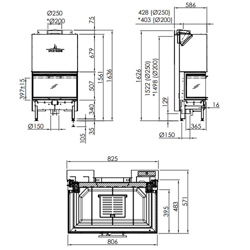 Spartherm Arte 3RL-80h Kamineinsatz 11,4 kW Panoramakamin Schiebetür