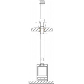 Aufgesetzter Edelstahlschornstein Bausatz TEC-DW-Standard mit Ø 130 mm