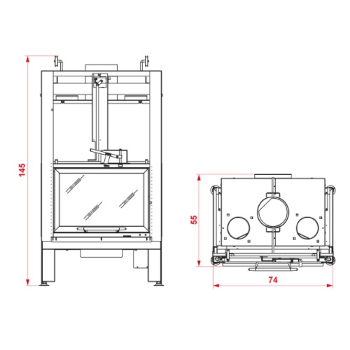 Palazzetti Ecomonoblocco MX 64 Frontal Kamineinsatz 11 kW