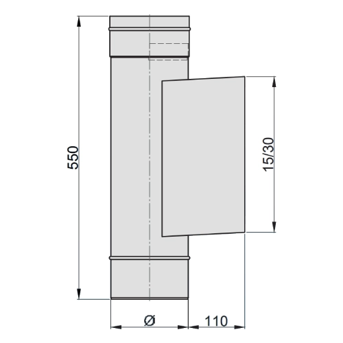 Prüföffnung Hochtemperatur 150/300 mm - einwandig - eka edelstahlkamine complex E