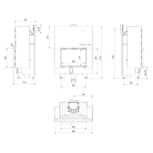 Kratki MBM Kamineinsatz 10 kW Schiebetür