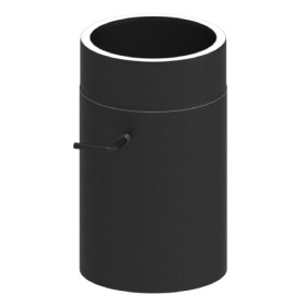 Ofenrohr - doppelwandig - Längenelement 300 mm mit Drosselklappe schwarz - Tecnovis TEC-Protect