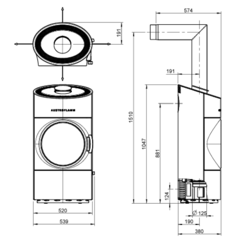 Austroflamm Clou compact 2.0 Kaminofen 6 kW 