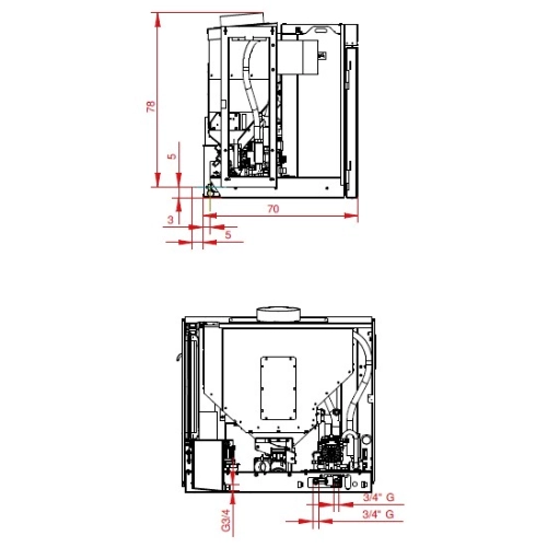 Palazzetti Ecofire Idro V24 Pellet Kamineinsatz 23,8 kW mit Raumluftgebläse