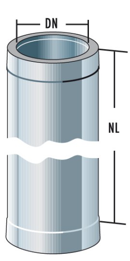 Rohrelement 1000 mm - doppelwandig - Raab DW-Alkon