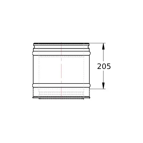 Rohrelement 250 mm - doppelwandig - Schiedel ICS