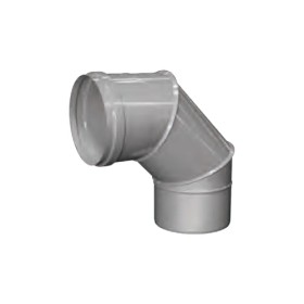 Verstellbogen 0-90° mit Prüföffnung, Vitondichtung, Klemmband, max. 200°C - einwandig - eka edelstahlkamine complex E