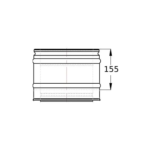 Rohrelement 200 mm - doppelwandig - Schiedel ICS