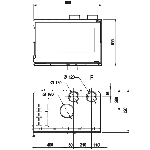 La Nordica Inserto 80 High Pressure Kamineinsatz 7,9 kW