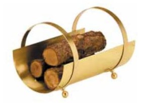 Lienbacher - Holzkorb aus Messing, H.34 cm Kaminzubehör