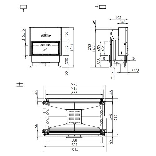 Spartherm Varia A-FDh Kamineinsatz 10,4 kW Schiebetür