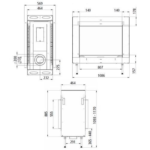 Leda ENCANTO 83 DS Gaskamin