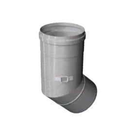 Bogen 45° mit Prüföffnung, max. 600°C - einwandig - eka edelstahlkamine complex E