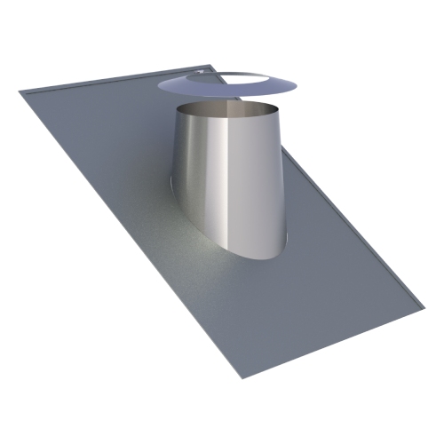 Dachdurchführung 26° - 35° mit Bleirand und Wetterkragen - doppelwandig - Tecnovis TEC-DW-Design