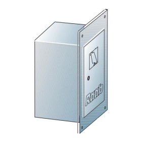 Kamintür 150 mm x 300 mm mit Verlängerung 150 mm - einwandig - Raab EW-FU