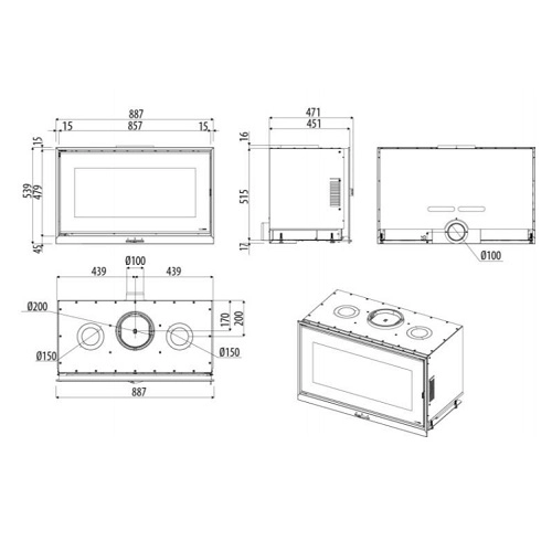 MCZ VIVO 90 Q Wood Kamineinsatz 11,6 kW