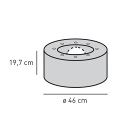 Kaminzubehör Skantherm - Basis Box, ø 46,0 cm inkl. Anschlussöffnung hinten für Elements Rund