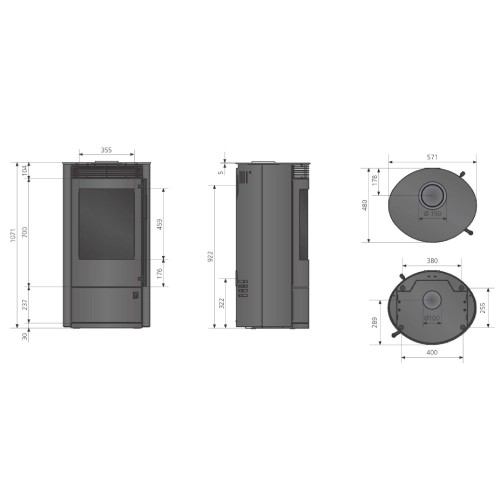 Oranier Arktis 7 | 2.0 pureBLACK Kaminofen 7 kW